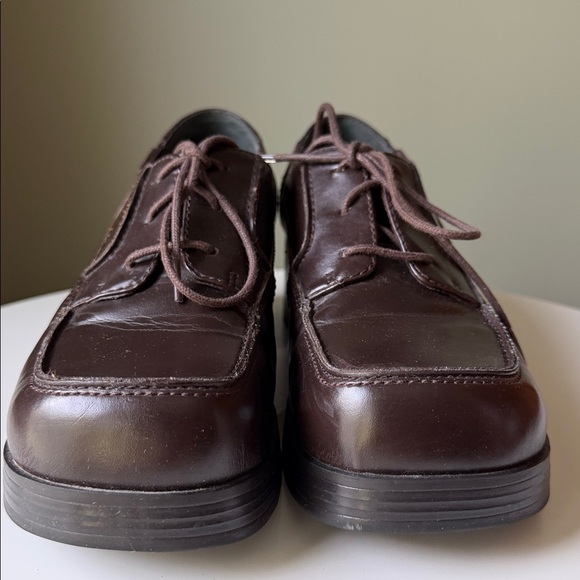 Y2K Mudd Chunky Heel Oxford Platform lace up Brown 8W - Picture 6 of 11